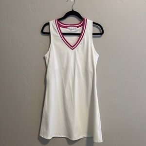 Sincerely Jules White Sleeveless tennis Dress with Pink Trim EUC
